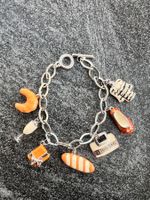 Vintage Bettlerarmband, Charm-Armband mit Paris-Motiven