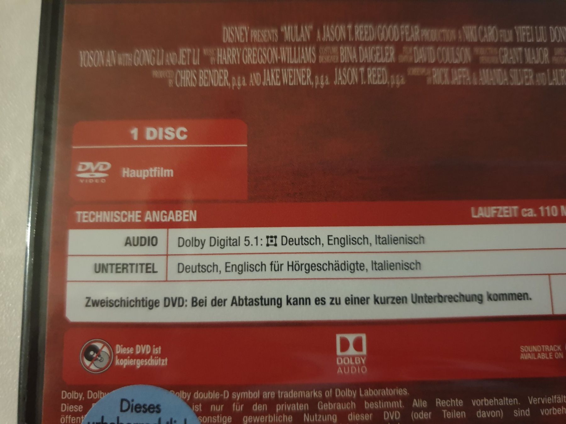 Tutti i DVDs: Mulan DVD (Neu) – Nuovo e nell'imballaggio originale da Zürich venduto da pau_y8mv 3
