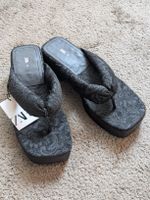 Zara platform wood sandals 41 patterned new japanese kimono