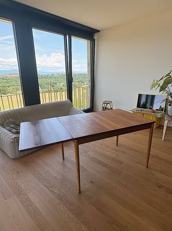 Tables: Table à manger scandinave Teck et Hêtre – D'occasion à Genève par Projetdarma