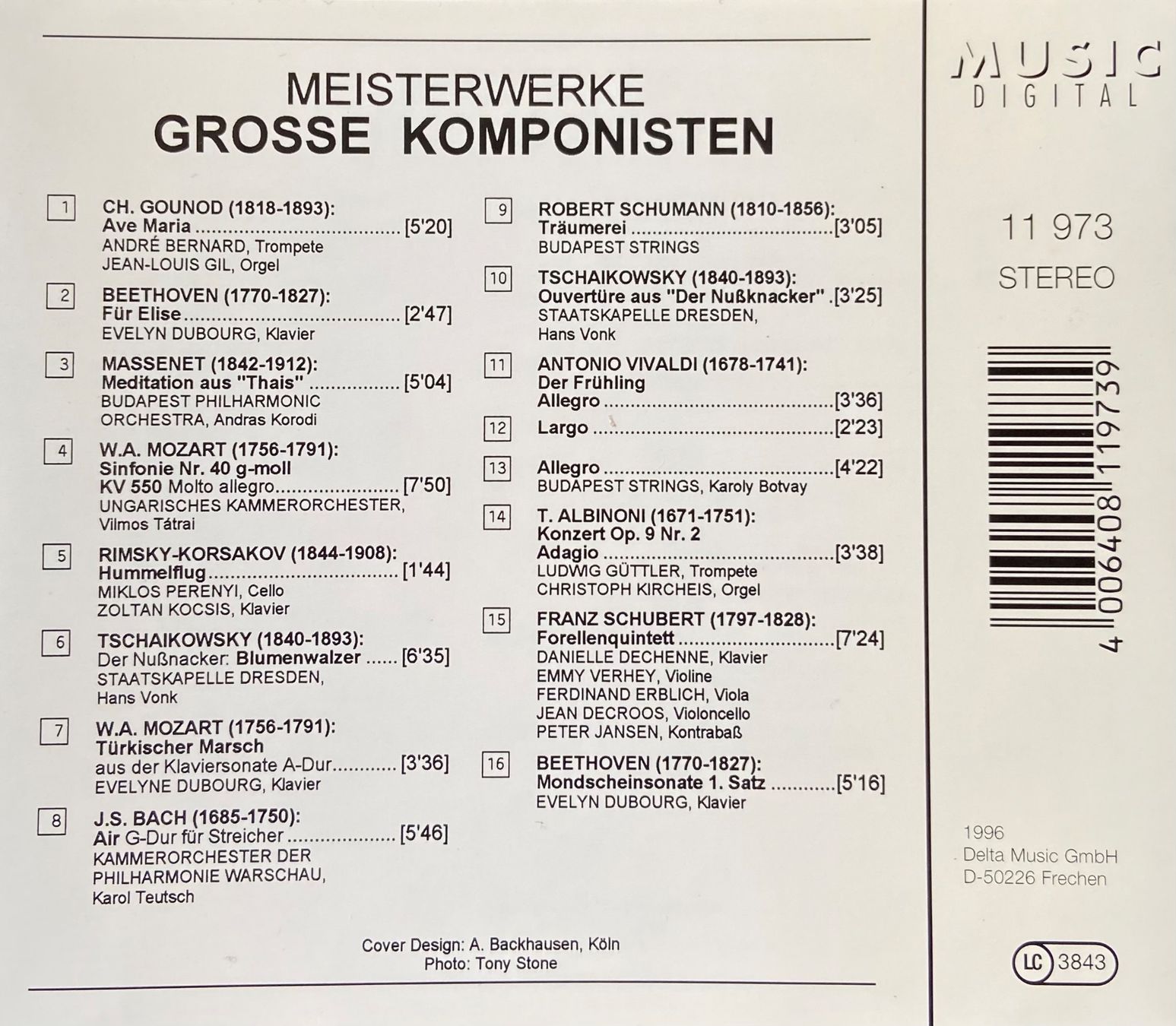 CD: MEISTER WERKE GROSSE KOMPONISTEN CD Beethoven • VIVALDI – Usato da Luzern venduto da Lycka 1