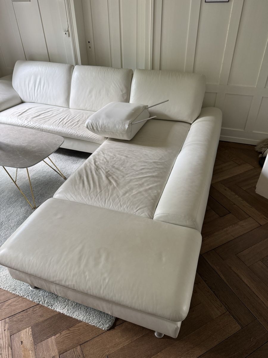 Sofas: Weisses Ecksofa aus echtem Leder – Gebraucht aus St. Gallen von tob_5j2g 5