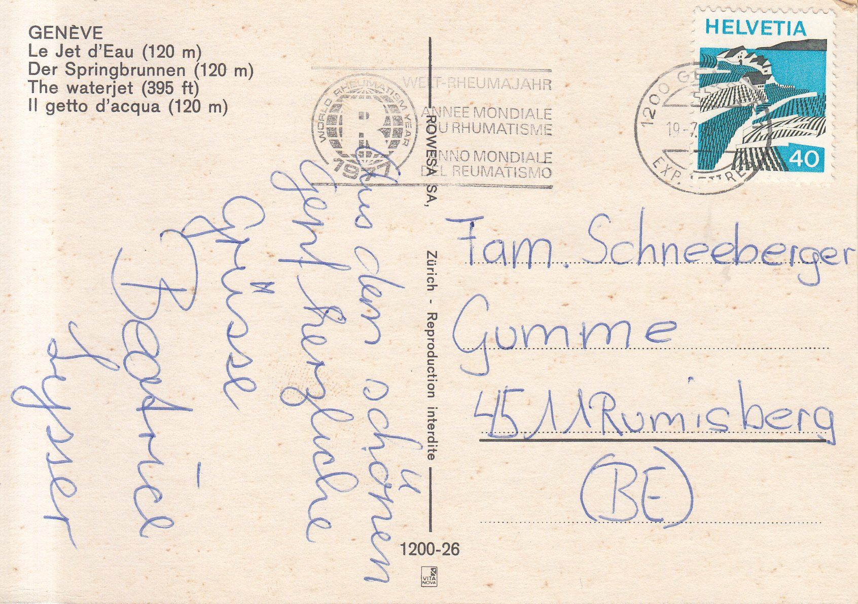 Cartoline postali: Genève 1977 – Usato da Bürglen TG venduto da StampGraf 1