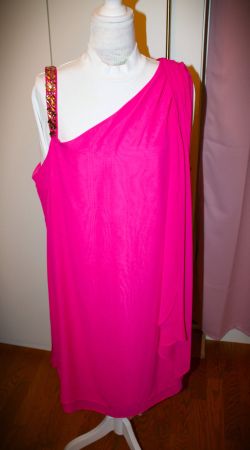 Partykleid Pink ★ Glitzer ★ Abendkleid Cocktail One Shoulder