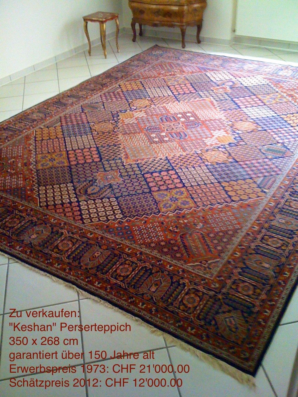 Tapis: Einzigartiger Perserteppich "Keshan" – D'occasion à Ligerz par Kufi54 1