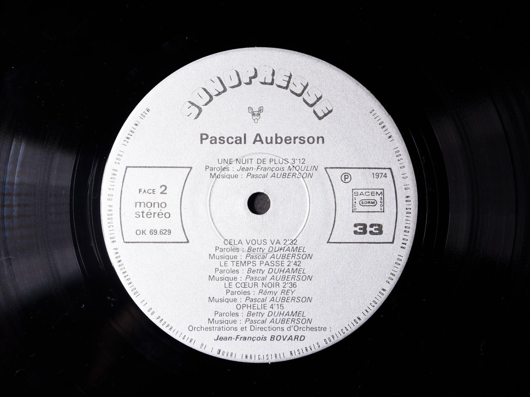 Dischi in vinile: Pascal Auberson - Ophélie – Usato da Belmont-sur-Yverdon venduto da ag97 3