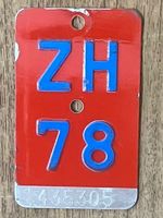 ZH 78 - VELONUMMER - FAHRRADSCHILD - PLAQUE DE VELO - ZH 78