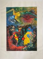Abtrakte Lithographie von Charascho. Signiert & Nummeriert