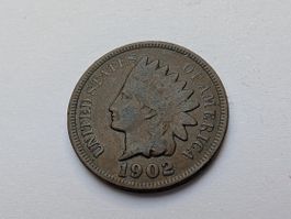 🇺🇸  USA  Indian Head - one Cent 1902 - XF