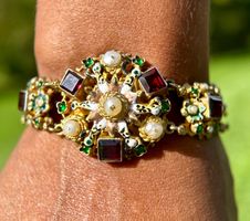 Sale!   Siebenbürger Armband Emaille, Granaten