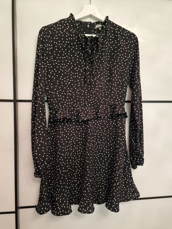 Missguided  Sommer/Herbstkleid gepunktet Gr. 38 schwarz/weis