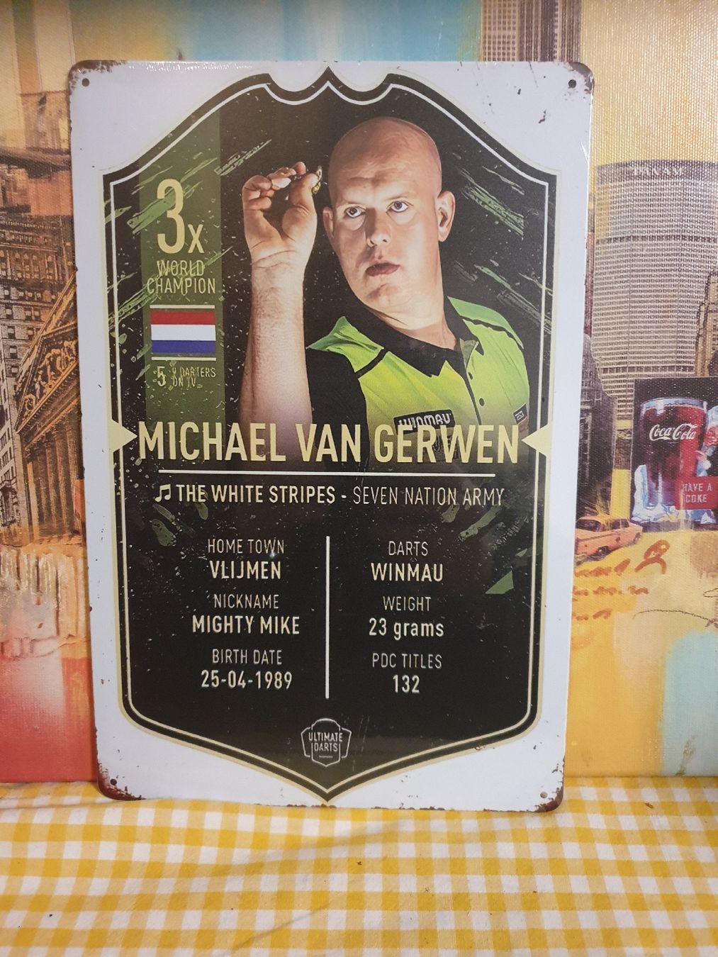 Insegne: Michael Van Gerwen Blechschild, Dart – Nuovo e nell'imballaggio originale da Olten venduto da Marsmobil