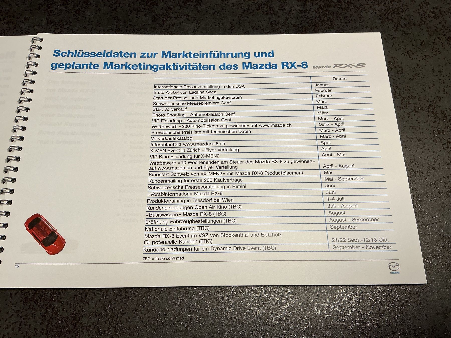 Libri: Mazda RX-8 Vorabinformation 2003 – Usato da Horw venduto da adler65 6