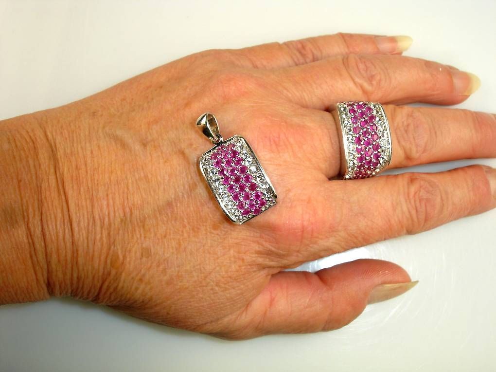 Altri gioielli: Set Ring und Anhänger Silber Rubin Weisstopas – Usato da Stans venduto da wer_fd5f 1