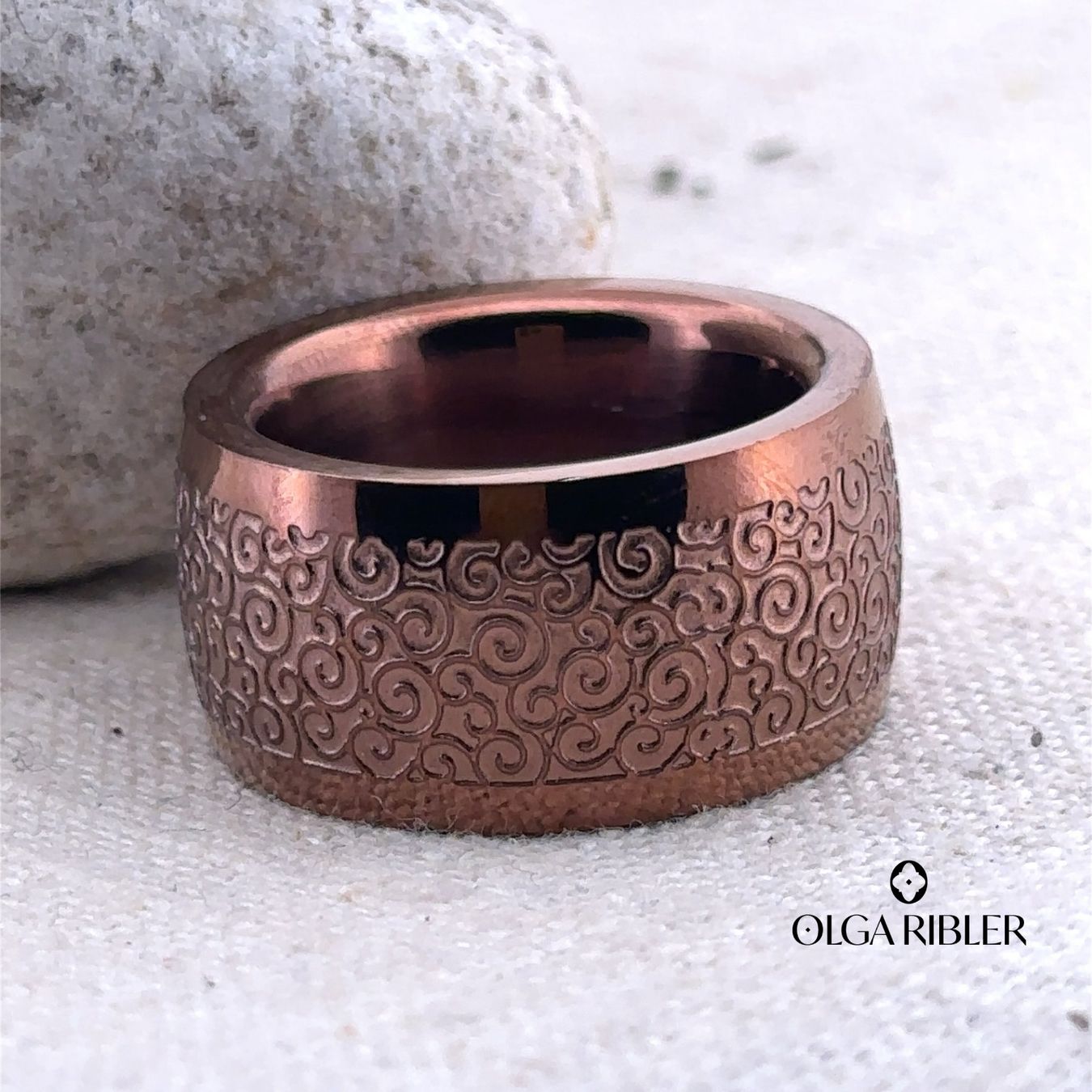 Olga Ribler Anelli: Edelstahl Statement  Ring braun Grösse 60 – Nuovo (secondo la descrizione) da Luzern venduto da Schmuckoutlet 2