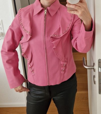 Uterque Lederjacke pink Gr. M/L
