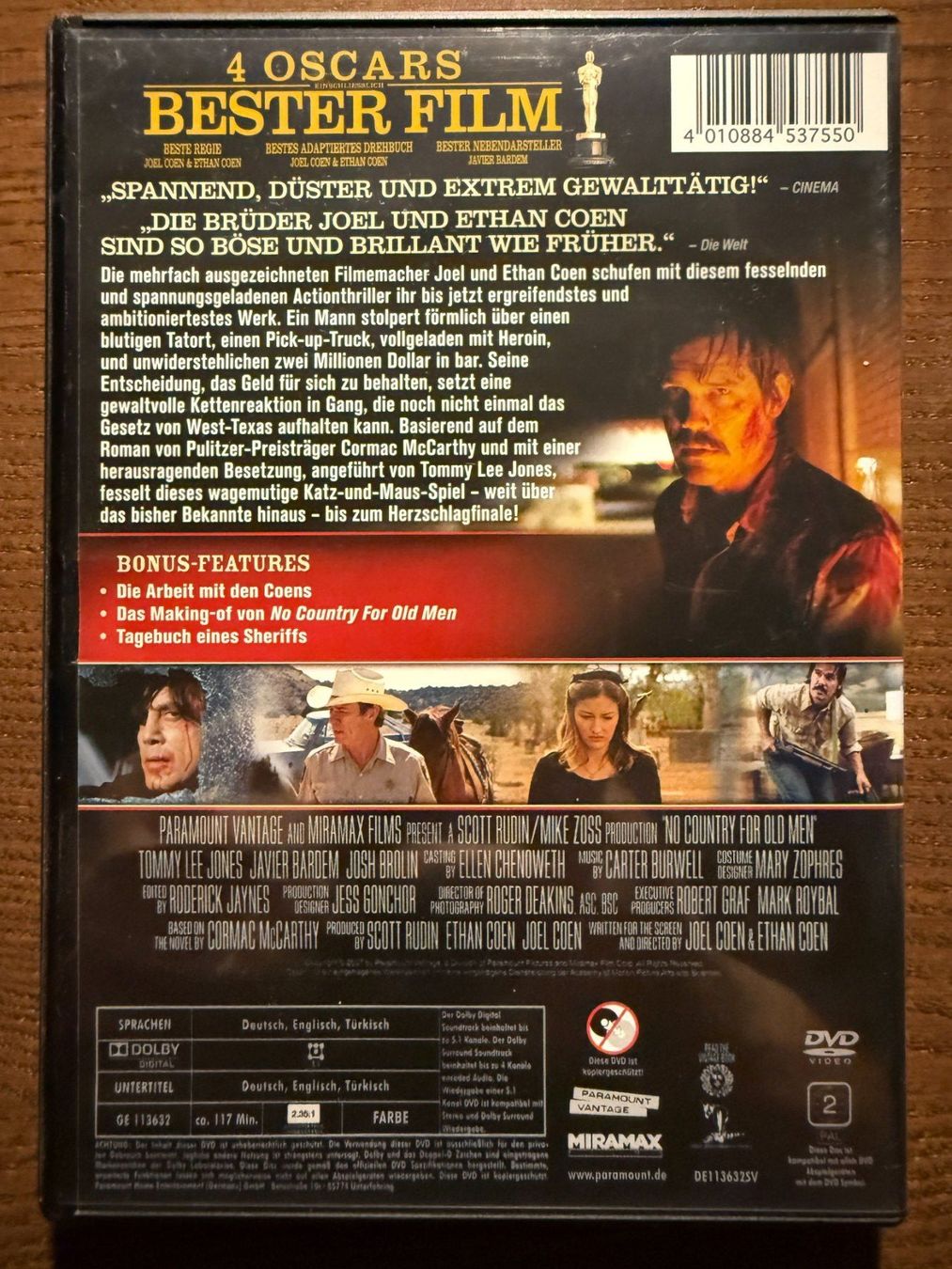 Alle DVDs: No Country for Old Men – Gebraucht aus Zürich von FilmFreunde 1