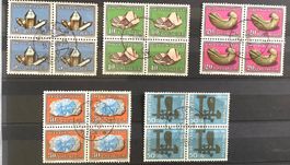1960  Pro Patria  Viererblock Satz  Gest.