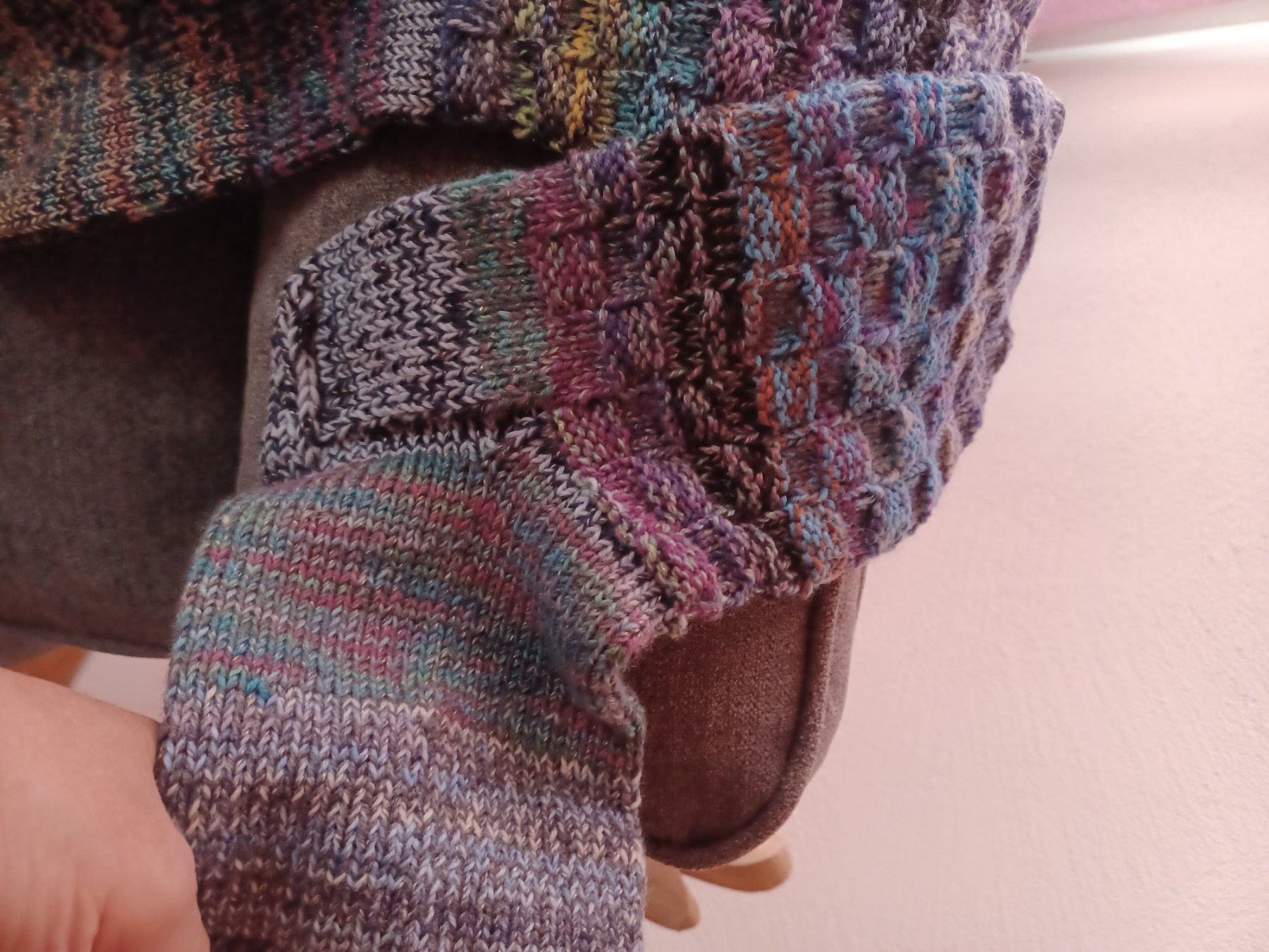 Calze: Handgestrickte Bettsocken oder Hüttenfinken  Blau bunt – Nuovo (secondo la descrizione) da Boswil venduto da Joli2222 3