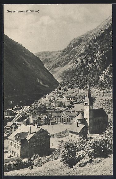 Cartoline postali: AK Goeschenen, Totalansicht im Tal – Usato da Berlin venduto da bartko-reher