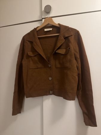 Strickjacke Sézane Merino Wolle braun Grösse M neuwertig