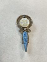 Ancienne broche en argent 925, marque Sanjen avec pierres