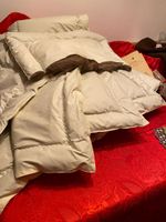 Piumino matrimoniale bianco con cuscini abbinati