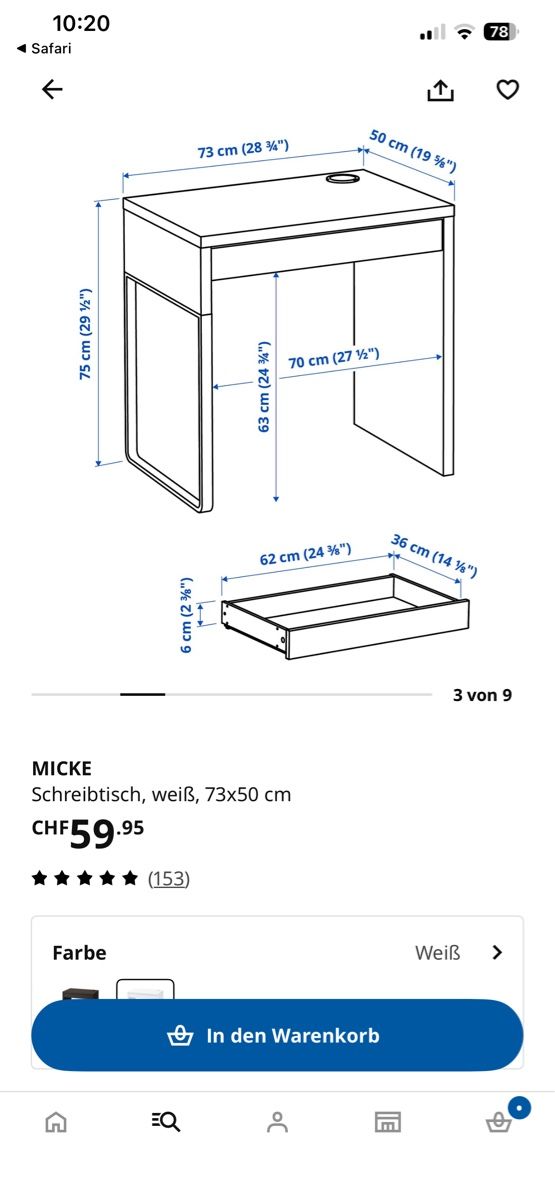 Ikea Scrivanie: MICKE Kinder Schreibtisch IKEA – Usato da Fehraltorf venduto da fusill 3