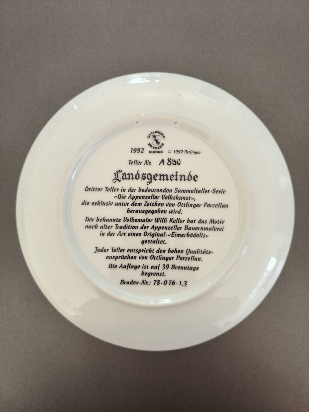 Tutte le decorazioni: Appenzeller  Sammelteller – Usato da Weinfelden venduto da TGWeinfelden 1