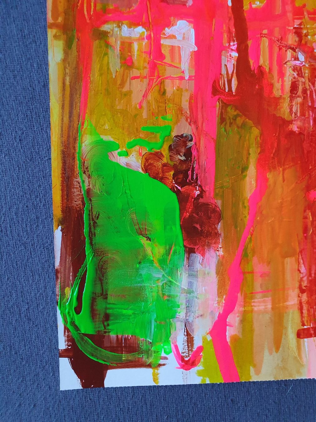 Dipinti: Abstraktes Bild Acryl auf Papier bunte Farben dynamisch – Nuovo (secondo la descrizione) da Wimmis venduto da hel_m26m 3