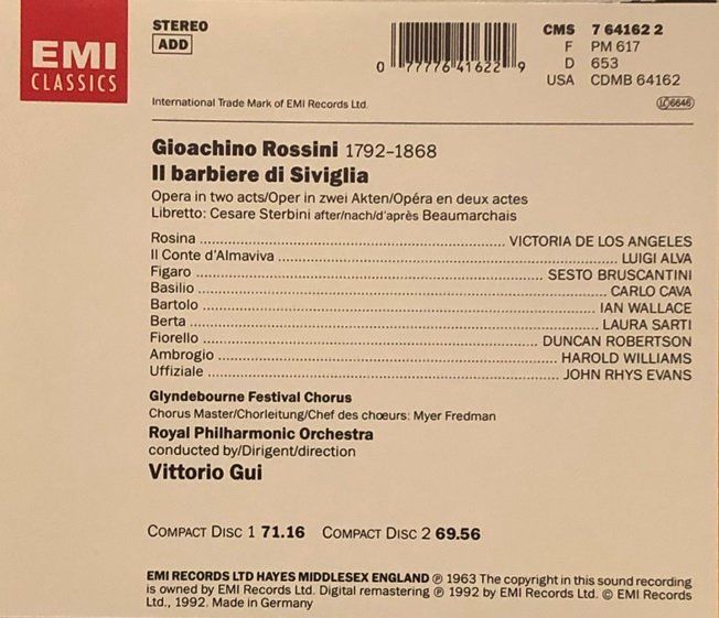 CD: Rossini - Il Barbiere di Siviglia – Usato da Grüningen venduto da azulamarillo 1
