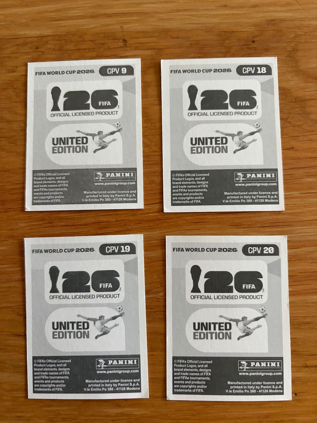 Panini Carte collezionabili: Panini CPV 9, 18, 19, 20 - Set 4 Bilder – Nuovo (secondo la descrizione) da Zürich venduto da bel5 1