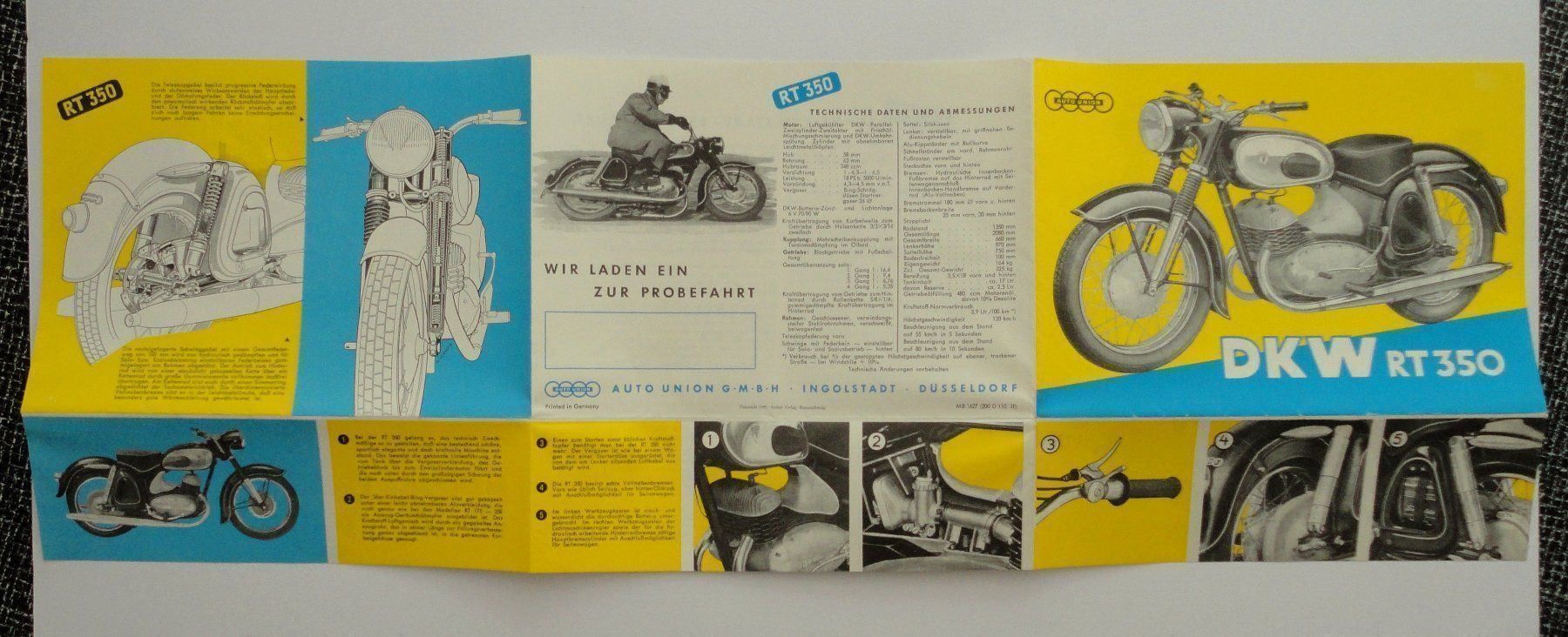 DKW Tutti i ricambio per moto: DKW RT350 Motorrad-Faltprospekt – Usato da zürich venduto da parts5060 1