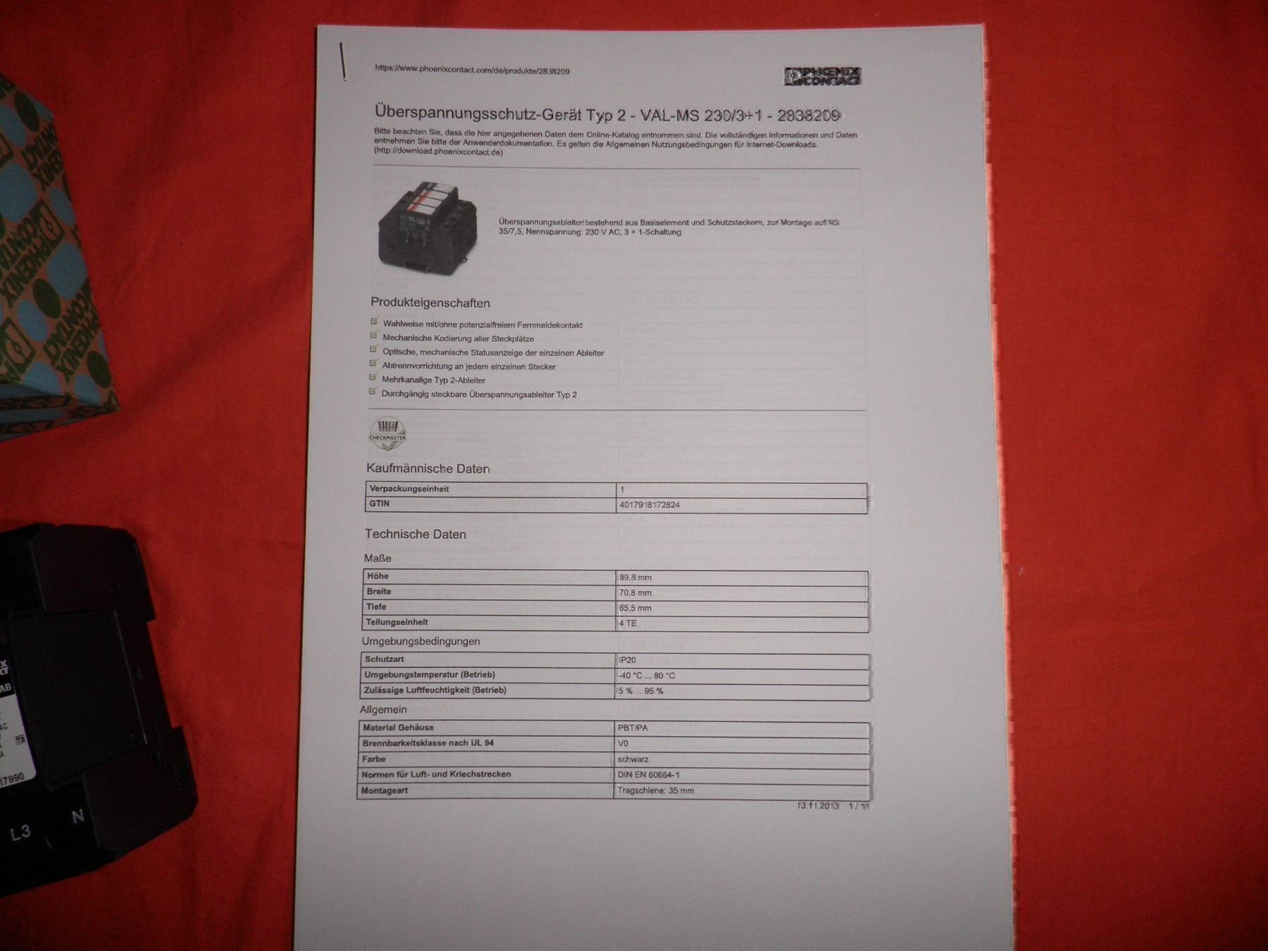 Composants électroniques: Überspannungsschutz VAL-MS 230/3+1 – Neuf avec emballage d'origine à Oftringen par shoptwotrade 2