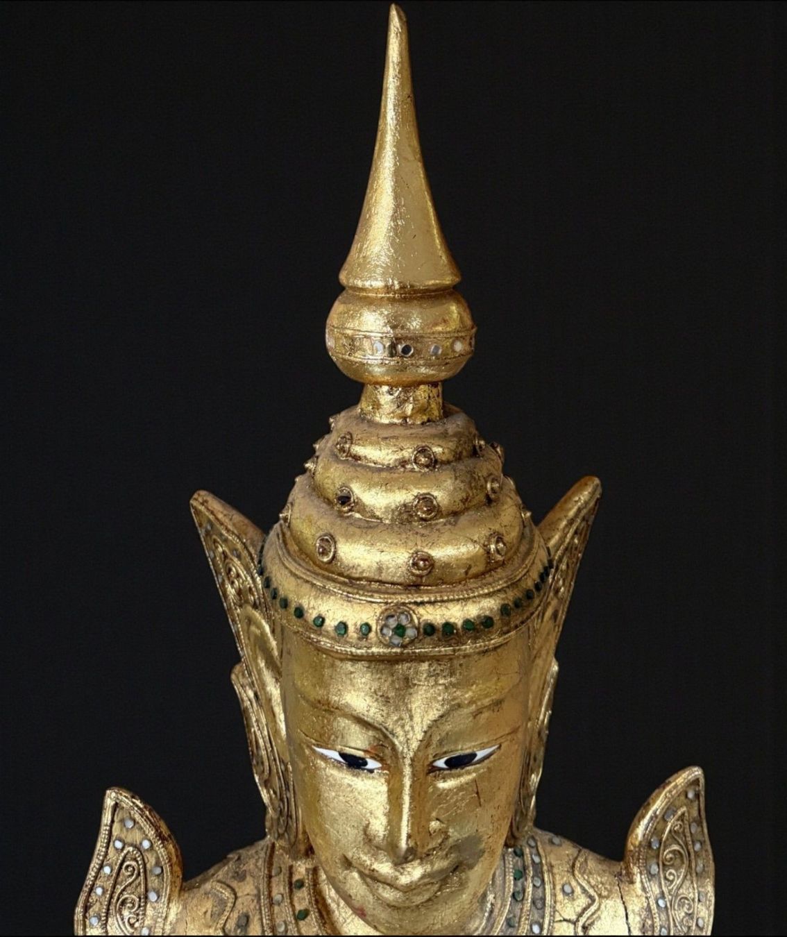Sculture & Statue: Thailändischer Tempelwächter Teppanom Holzfigur Blattgold – Usato da Hilpoltstein venduto da asienlifestyle888 2