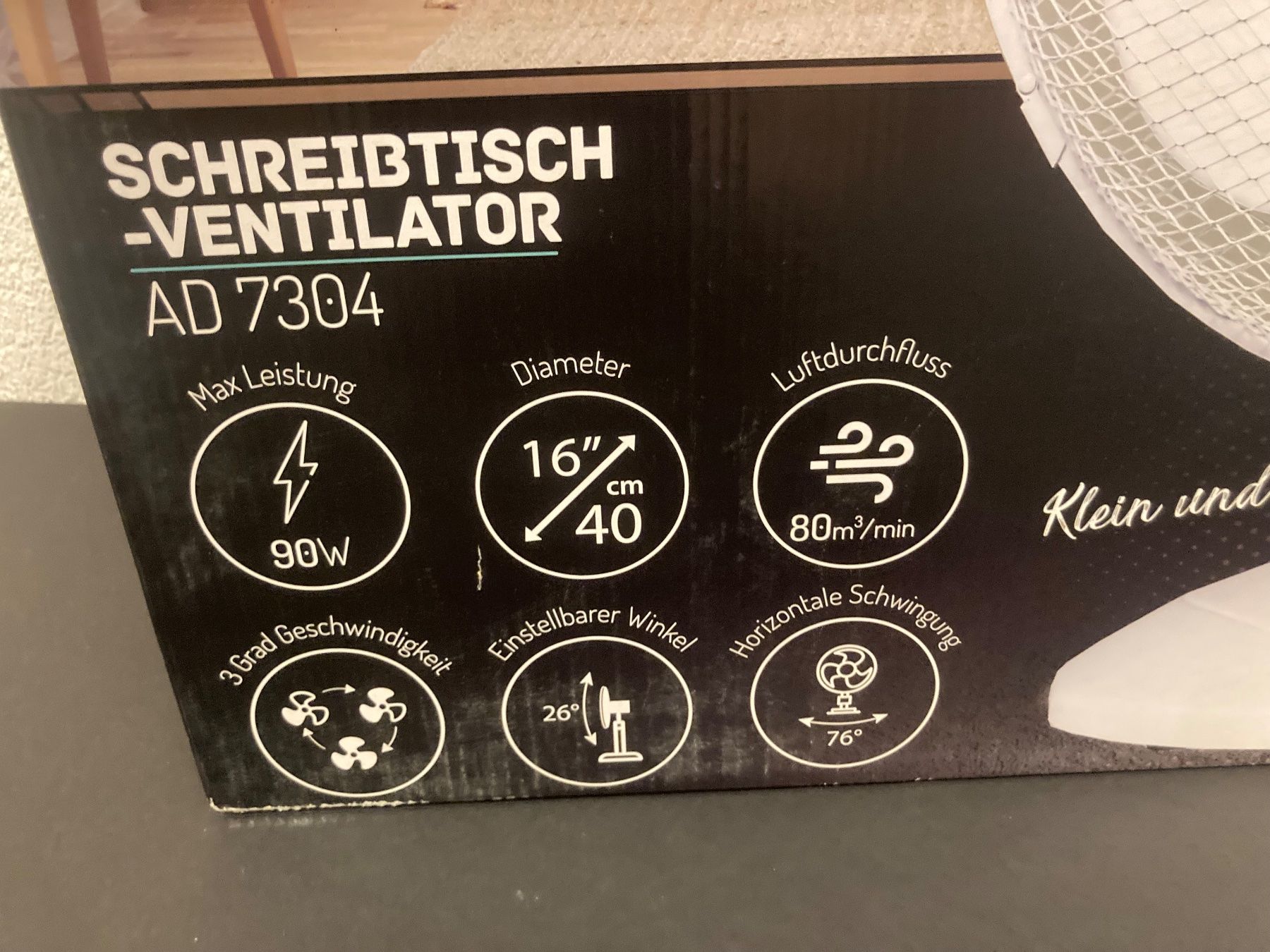 Ventilatoren: Ventilator Tischmodell Adler, weiss, 40 cm Durchmesser – Neu und originalverpackt aus Neuenhof von jorogo 1