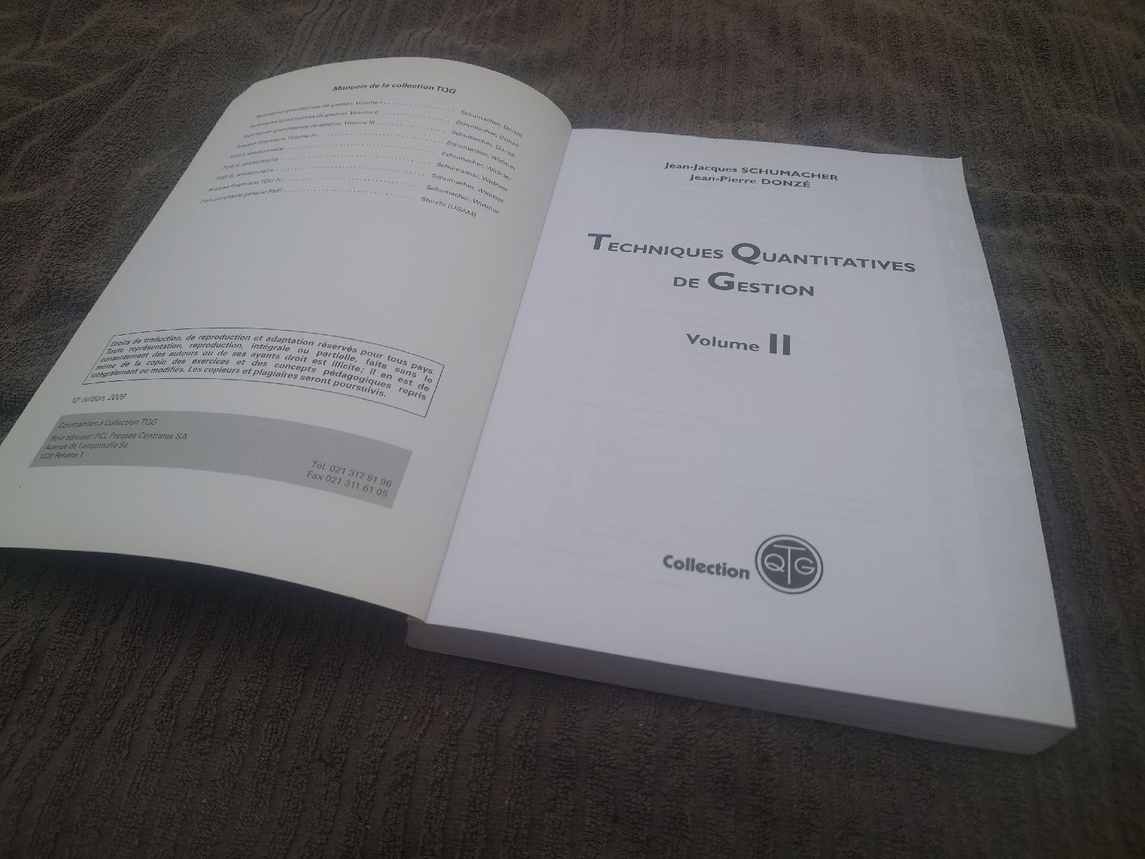 Libri: Comme neuf ! Techniques Quantitatives de Gestion, 12e (2009) – Nuovo (secondo la descrizione) da Fraubrunnen venduto da plu_m2qw 1
