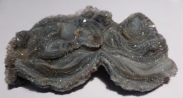 HALB- EDELSTEIN--CHALCEDON---8,5 x 5,5 CM, GRAU-BLAU