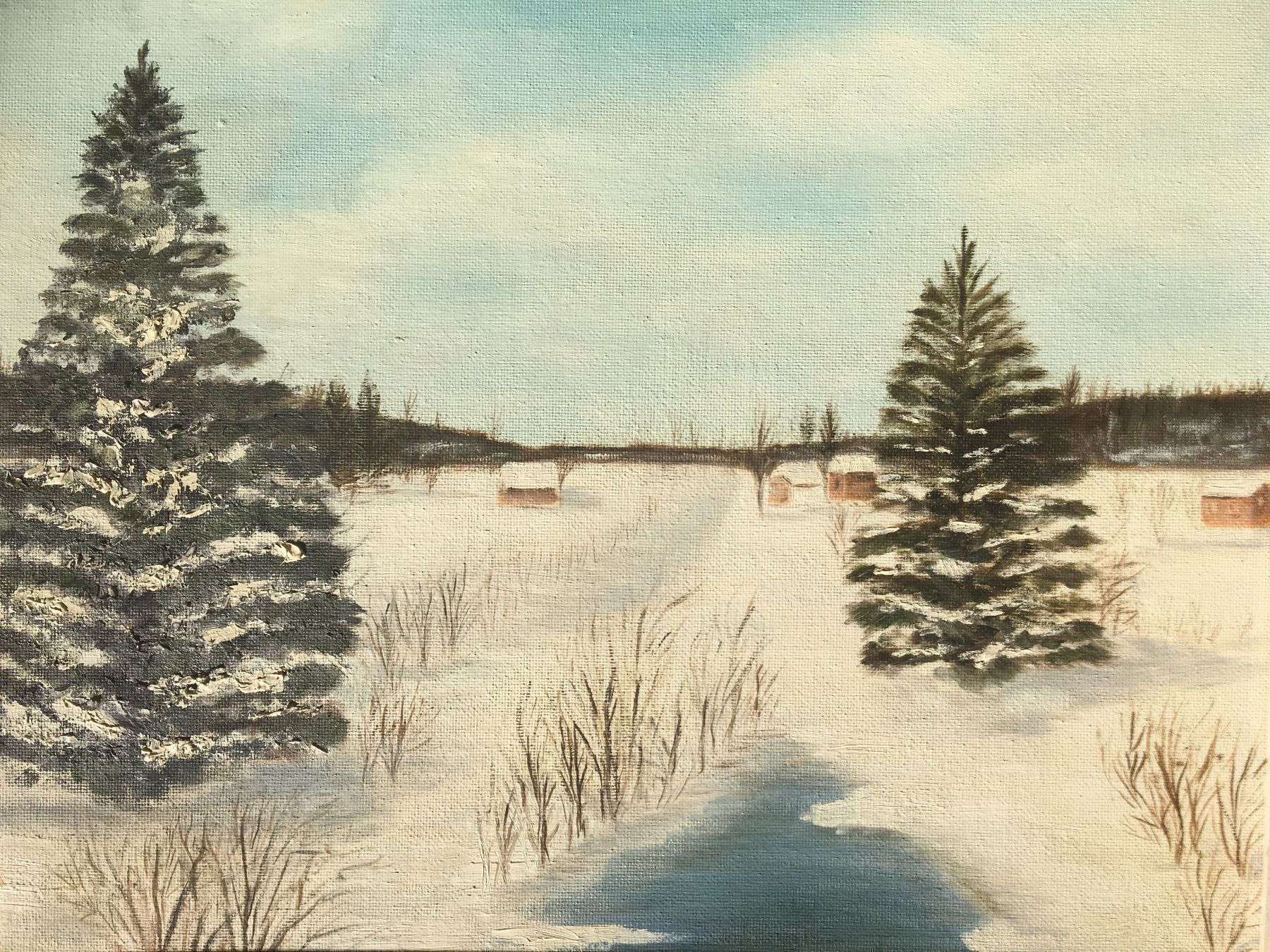 Dipinti: GEMÄLDE LANDSCHAFTSBILD WINTER SIGNIERT WENGER – Usato da Subingen venduto da ArtBead 6