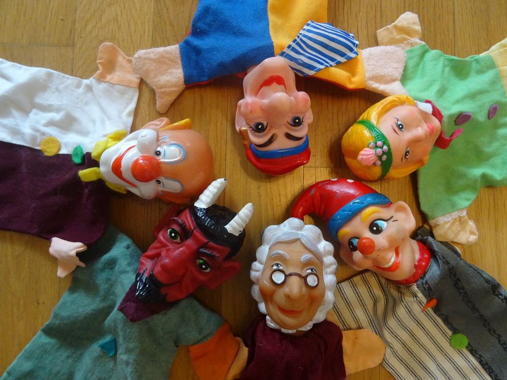 6 Kasperli Puppen Handpuppen fürs Kasperlitheater inkl.Clown (Gebraucht ...