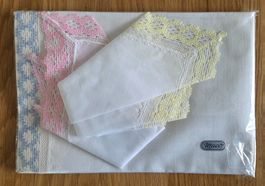 Vintage 3x Taschentücher mit Spitze
