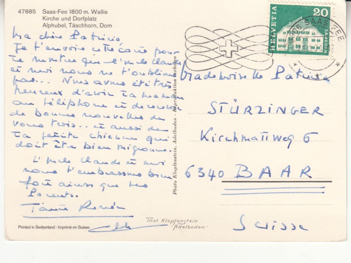 Ansichtskarten: Saas Fee 1971 – Gebraucht aus Bürglen TG von StampGraf 1