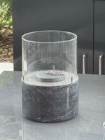 Windlicht Marmor Glas rund neuwertig