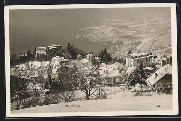 Cartoline postali: AK Glion, Vue générale en Hiver – Usato da Berlin venduto da bartko-reher