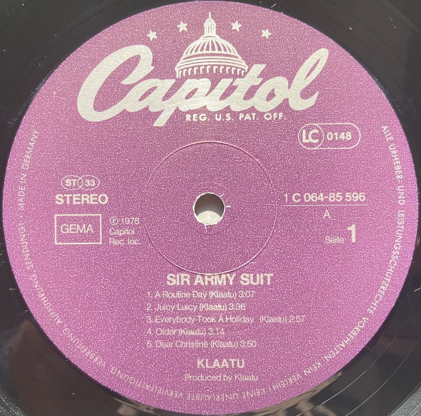 Dischi in vinile: KLAATU - SIR ARMY SUIT – Usato da Poliez-Pittet venduto da Newtown-Records 3