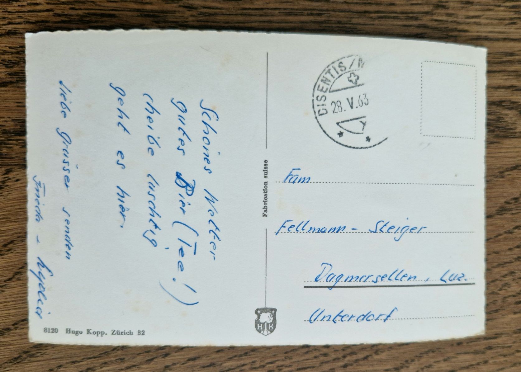 Cartoline postali: Oberalp-Hospiz 1963 – Usato da Ebikon venduto da Donar50 1