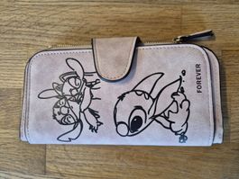 Stitch Set Portemonnaie und Stofftasche rosa neu