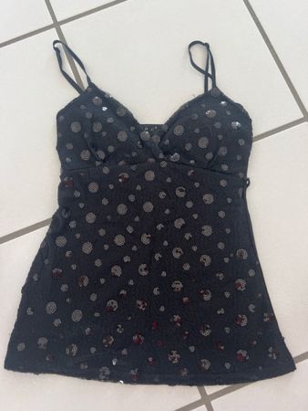 Schimmerndes Sommer Top, schwarz, Gr. 36 - neuwertig!