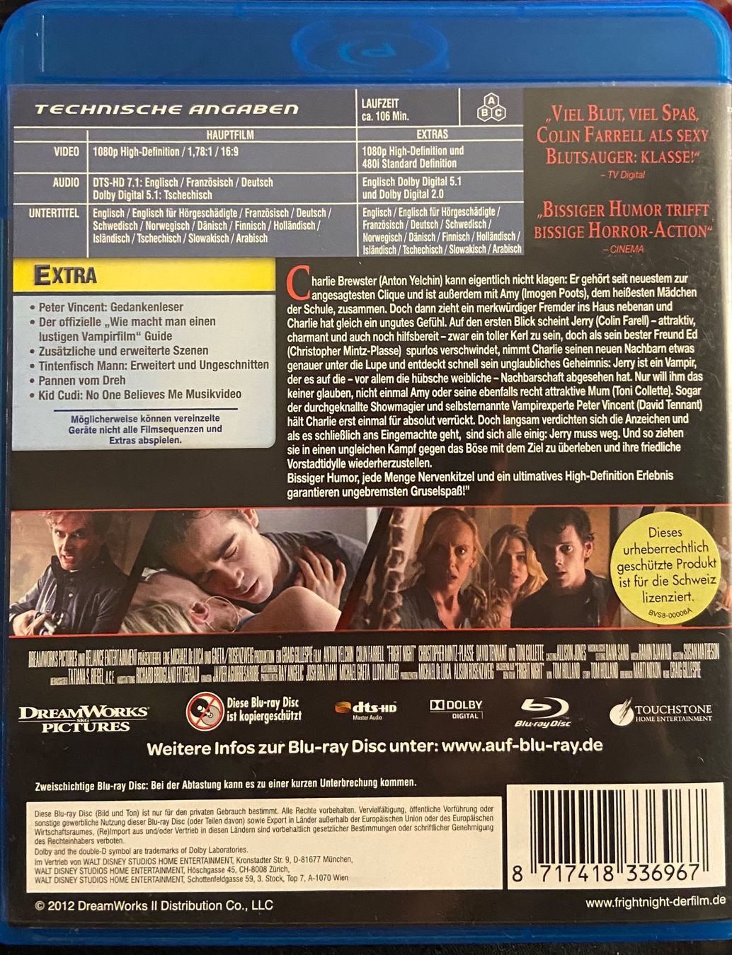 Alle DVDs: Fright Night • Blu-ray • Colin Farrell – Gebraucht aus Luzern von Lycka 1