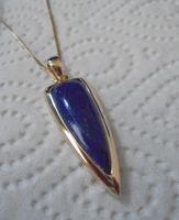 Echtschmuck: Lapislazuli-Silberanhänger, vergoldet